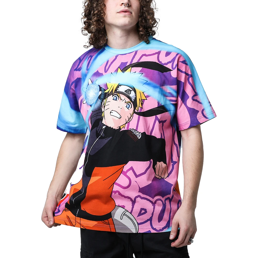 Unisex DUMBGOOD Blue Naruto Big Print Graphic T-Shirt