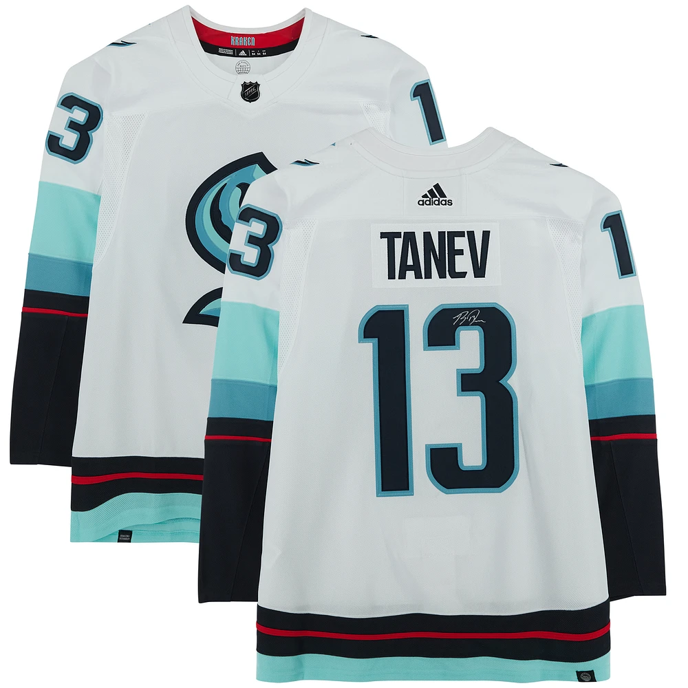 Brandon Tanev Seattle Kraken Autographed White Adidas Authentic Jersey