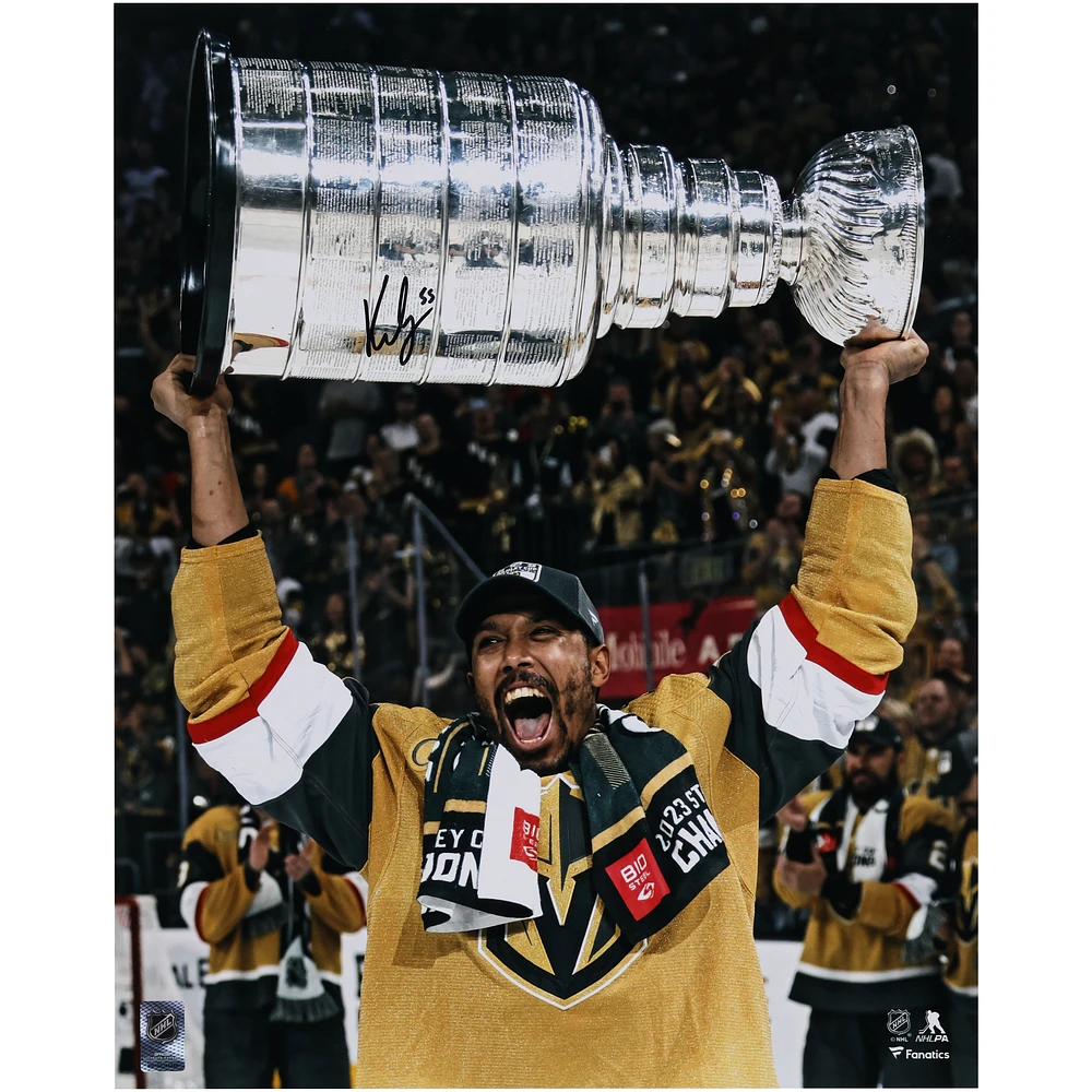 Keegan Kolesar Vegas Golden Knights Autographed 2023 Stanley Cup Champions 16" x 20" Raising Cup Photograph