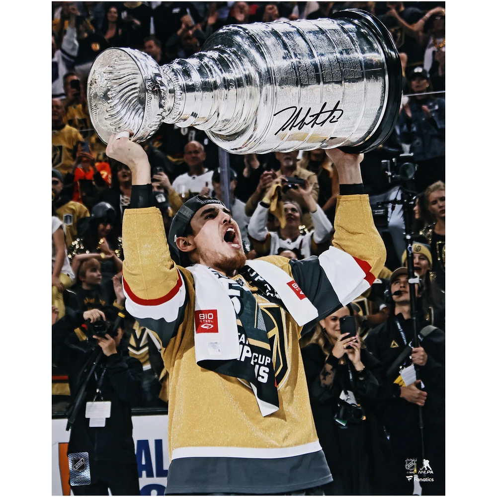 Zach Whitecloud Vegas Golden Knights Autographed 2023 Stanley Cup Champions 16" x 20" Raising Cup Photograph