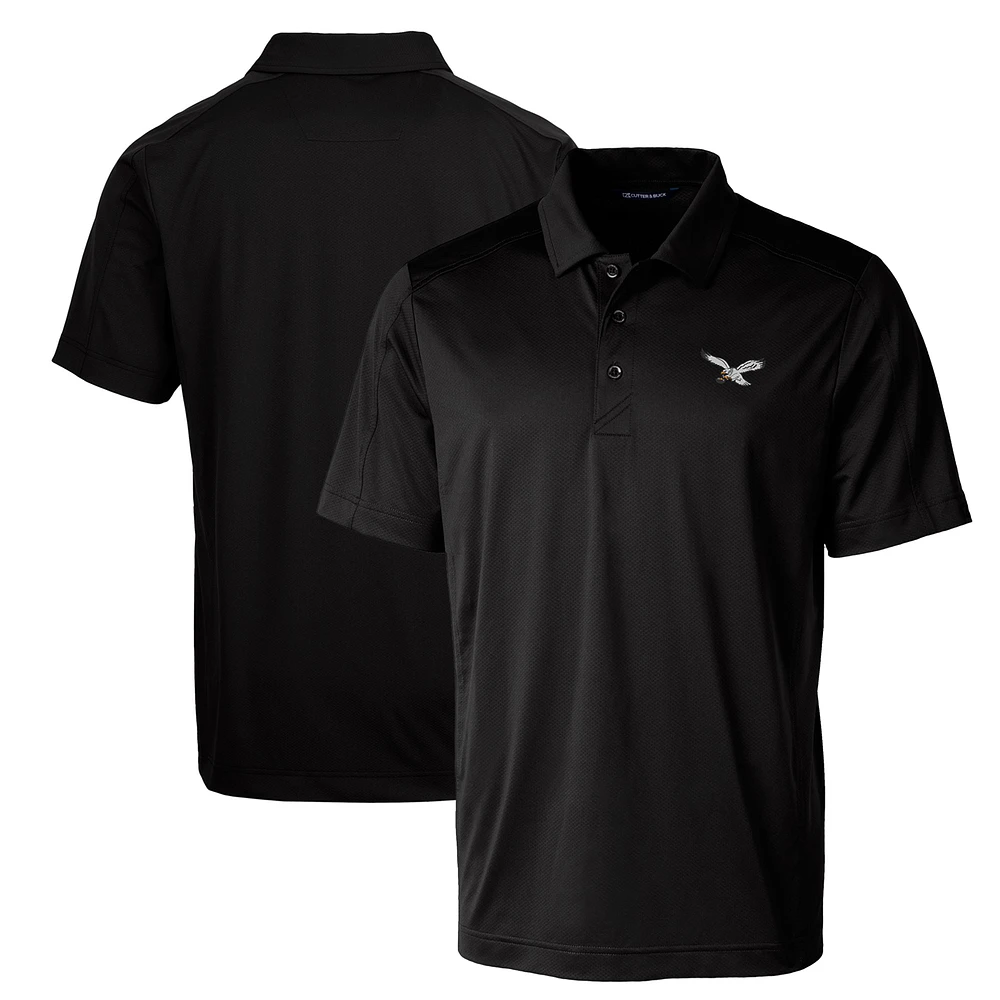 Men's Cutter & Buck Black Philadelphia Eagles Gridiron Classics Big Tall Prospect Textured Stretch Polo