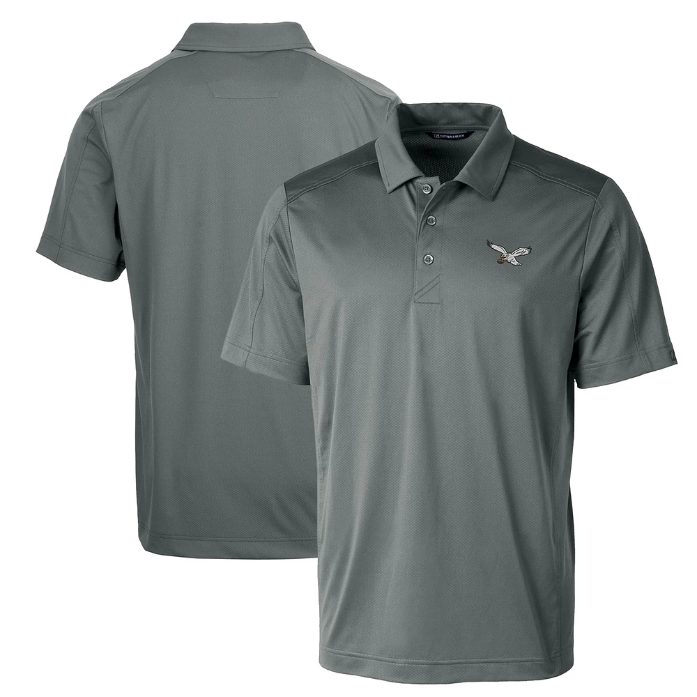 Men's Cutter & Buck Graphite Philadelphia Eagles Gridiron Classics Big Tall Prospect Textured Stretch Polo