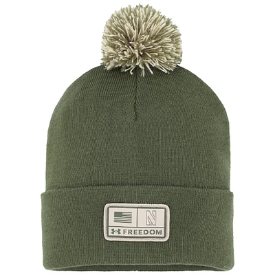 Men's Under Armour Green Northwestern Wildcats Freedom Collection Cuffed Knit Hat with Pom