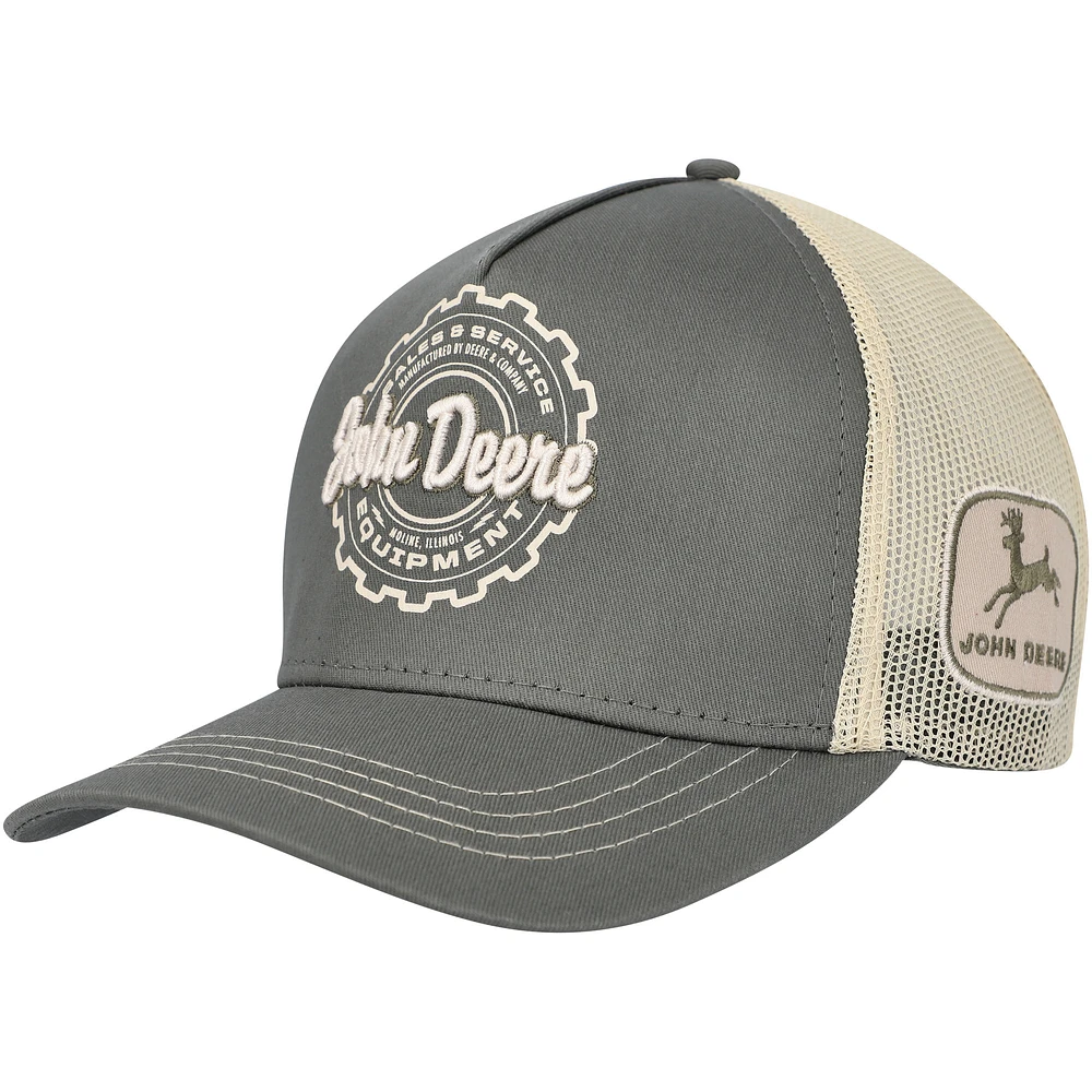 Men’s Olive John Deere Equipment High Profile Trucker Adjustable Hat