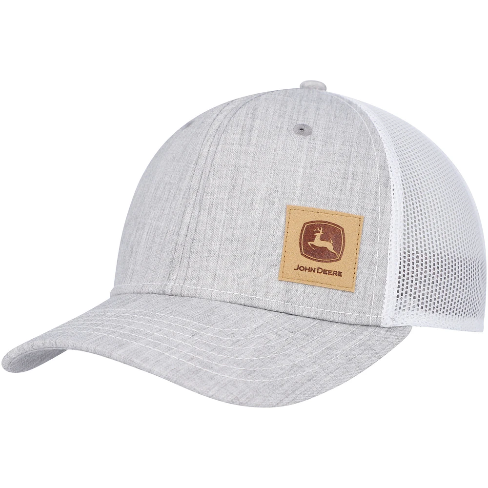 Men’s Gray John Deere Sueded Corner Logo Trucker Adjustable Hat