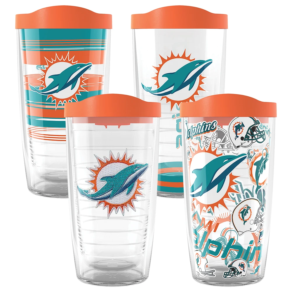 Tervis Miami Dolphins Four-Pack 16oz. Classic Tumbler Set
