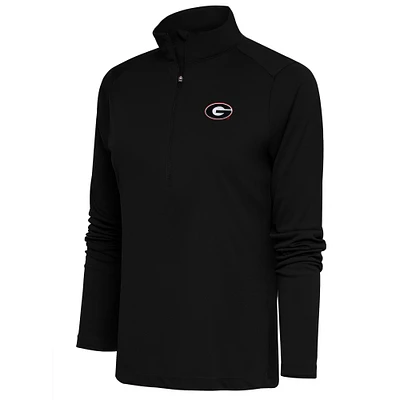Women's Antigua Georgia Bulldogs Tribute Half-Zip Pullover Top