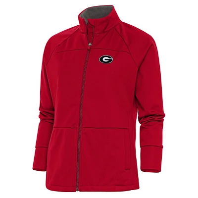 Women's Antigua Red Georgia Bulldogs Links Full-Zip Golf Jacket