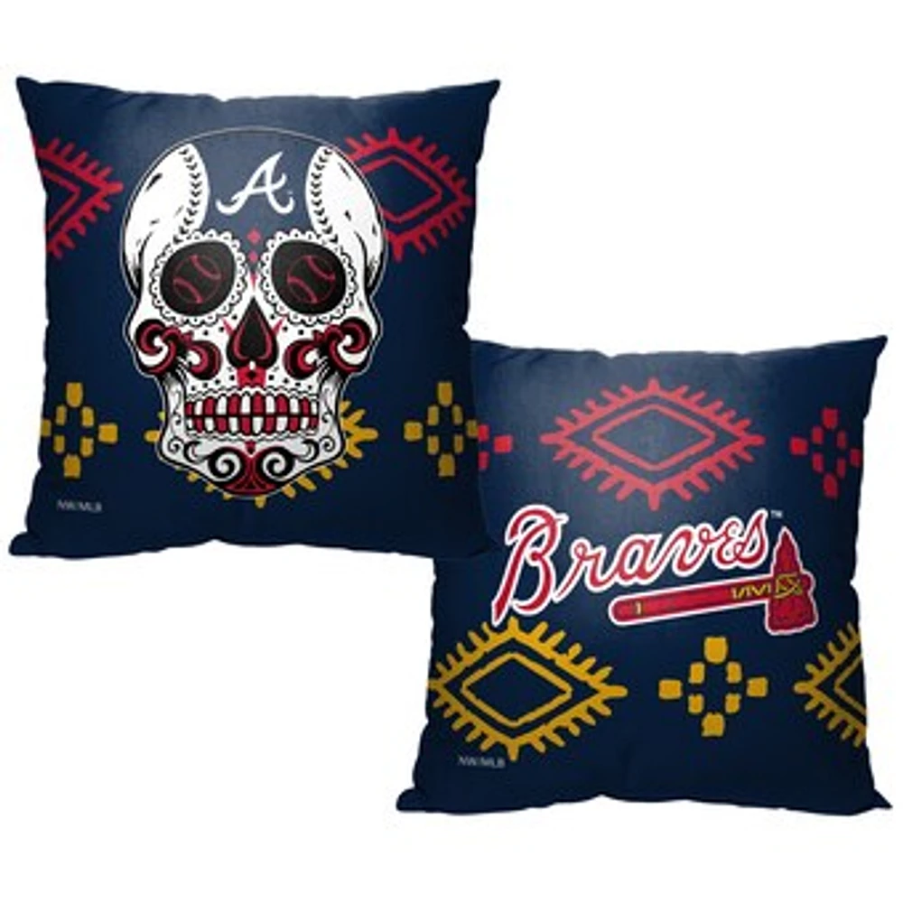 The Northwest Group Atlanta Braves 16" x 16" Candy Skull Printed Throw Pillow