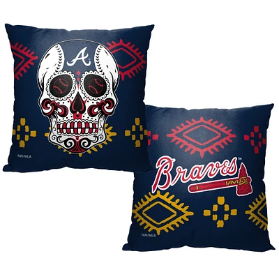 The Northwest Group Atlanta Braves 16" x 16" Candy Skull Printed Throw Pillow