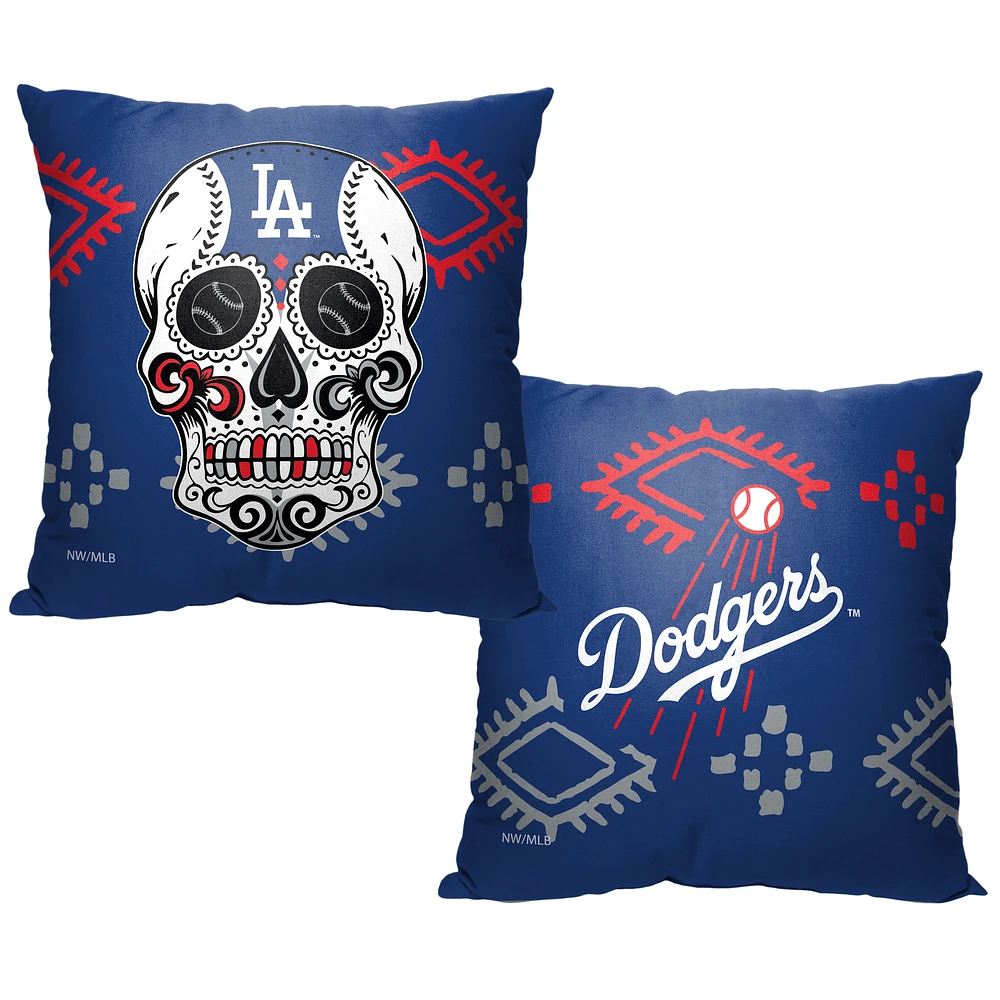 The Northwest Group Los Angeles Dodgers 16" x 16" Candy Skull Printed Throw Pillow