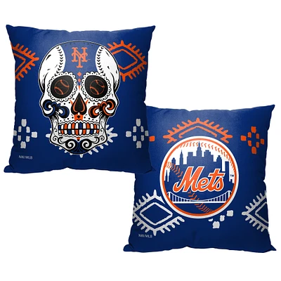 The Northwest Group New York Mets 16" x 16" Candy Skull Printed Throw Pillow