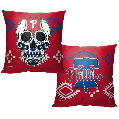The Northwest Group Philadelphia Phillies 16" x 16" Candy Skull Printed Throw Pillow