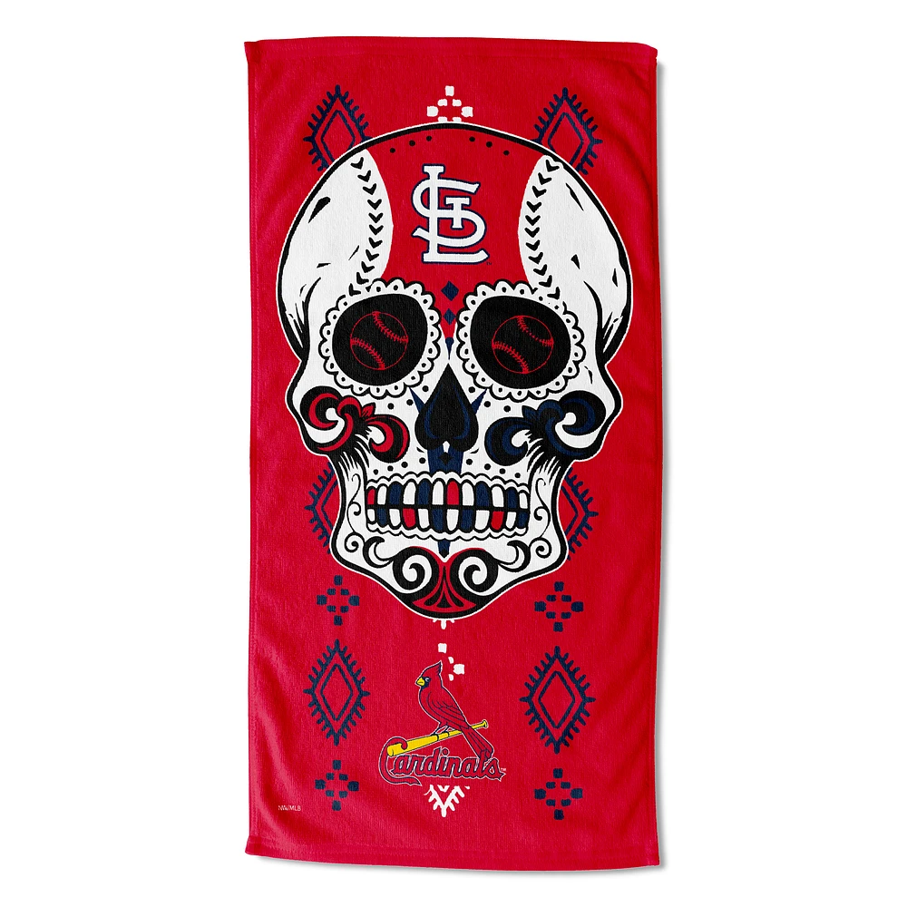 The Northwest Group St. Louis Cardinals 30" x 60" Candy Skull Printed Beach Towel