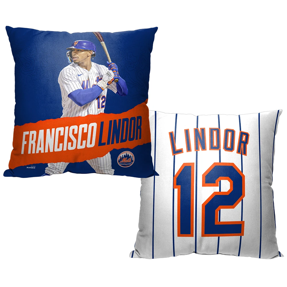 The Northwest Group Francisco Lindor New York Mets 16" x 16" Player Printed Throw Pillow