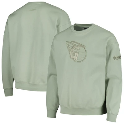 Men's Pro Standard Green Cleveland Guardians Neutral Drop Shoulder Pullover Sweatshirt