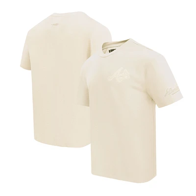 Men's Pro Standard Cream Atlanta Braves Oversized Neutral CJ Dropped Shoulders T-Shirt