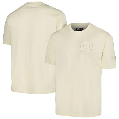 Men's Pro Standard Cream Milwaukee Brewers Oversized Neutral CJ Dropped Shoulders T-Shirt