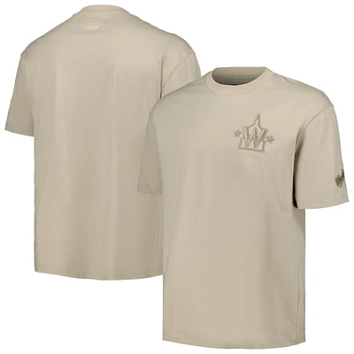 Men's Pro Standard Tan Washington Nationals Oversized Neutral CJ Dropped Shoulders T-Shirt