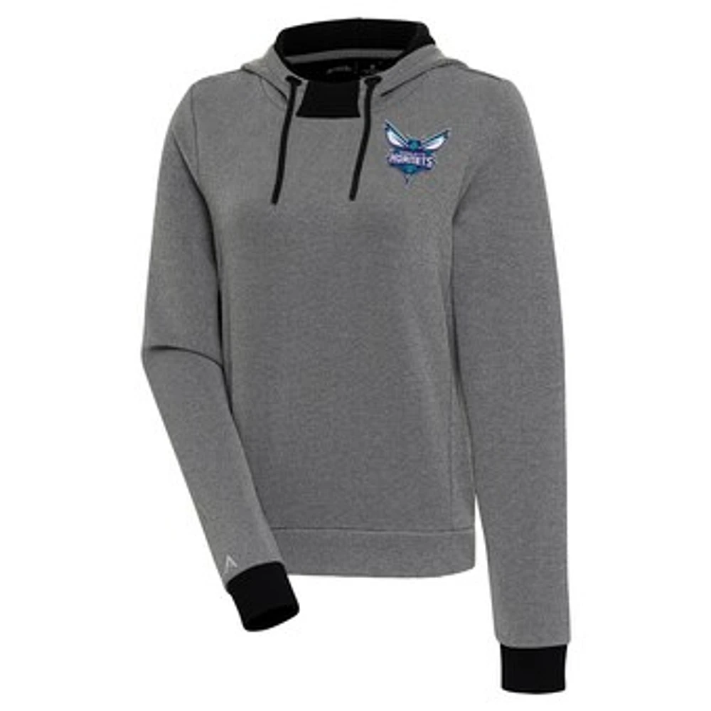 Women's Antigua Charlotte Hornets Axe Bunker Tri-Blend Pullover Hoodie