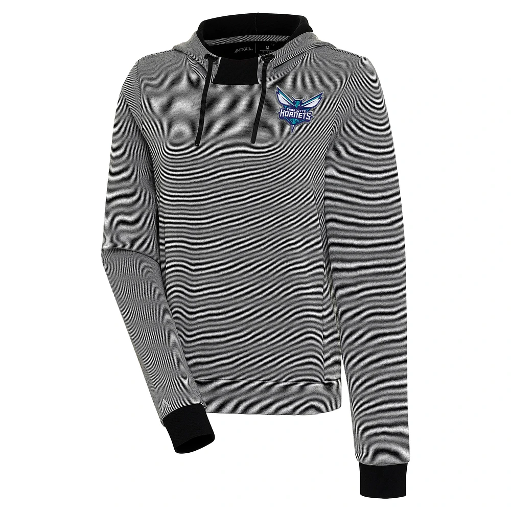 Women's Antigua Charlotte Hornets Axe Bunker Tri-Blend Pullover Hoodie