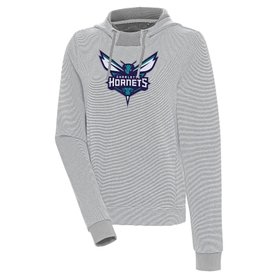 Women's Antigua Charlotte Hornets Axe Bunker Tri-Blend Pullover Hoodie