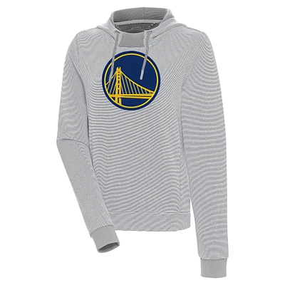 Women's Antigua Golden State Warriors Axe Bunker Tri-Blend Pullover Hoodie