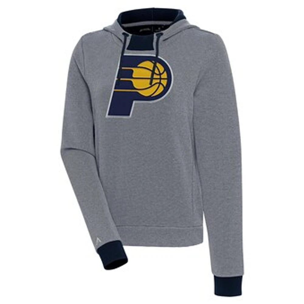 Women's Antigua Navy Indiana Pacers Axe Bunker Tri-Blend Pullover Hoodie