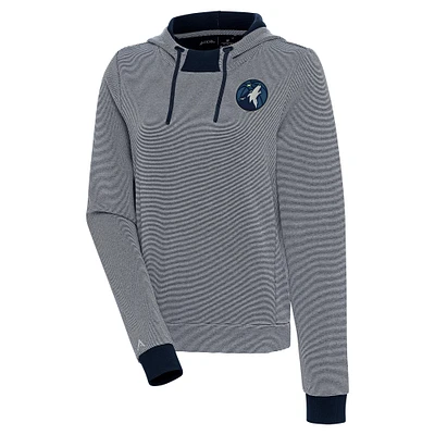 Women's Antigua Navy Minnesota Timberwolves Axe Bunker Tri-Blend Pullover Hoodie