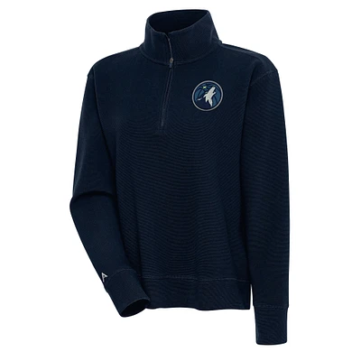 Women's Antigua Navy Minnesota Timberwolves Portal Quarter-Zip Pullover Top