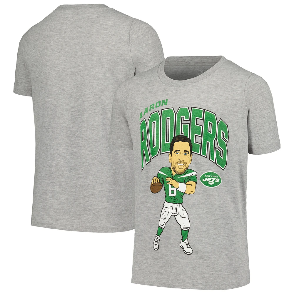 Youth Aaron Rodgers Heather Gray New York Jets Caricature T-Shirt