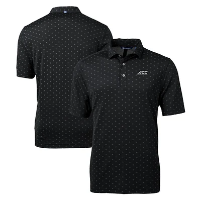 Men's Cutter & Buck  Black ACC Gear Virtue Eco Pique Tile Print Recycled Polo