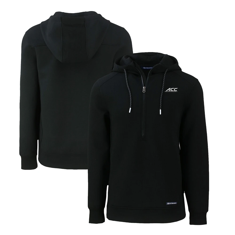 Men's Cutter & Buck Black ACC Gear Roam Eco Recycled Half-Zip Pullover Hoodie
