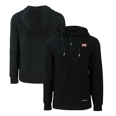 Men's Cutter & Buck Black Big 12 Gear Roam Eco Recycled Half-Zip Pullover Hoodie
