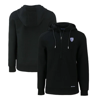Men's Cutter & Buck Black Pac-12 Gear Roam Eco Recycled Half-Zip Pullover Hoodie