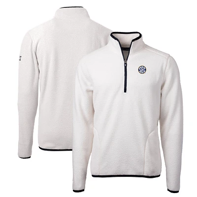 Men's Cutter & Buck Oatmeal SEC Gear Cascade Eco Sherpa Fleece Quarter-Zip Pullover Jacket