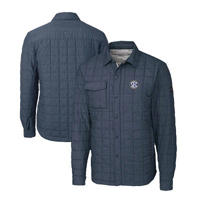 Men's Cutter & Buck Anthracite SEC Gear Rainier PrimaLoft Eco Insulated Quilted Button-Up Shacket