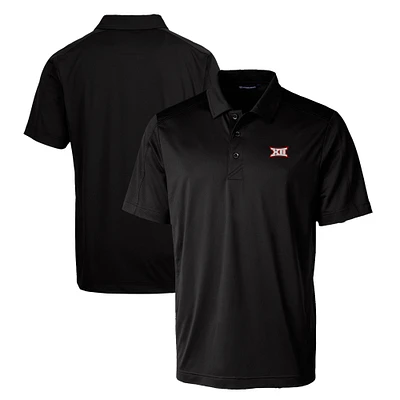 Men's Cutter & Buck Black Big 12 Gear Prospect Textured Stretch Polo