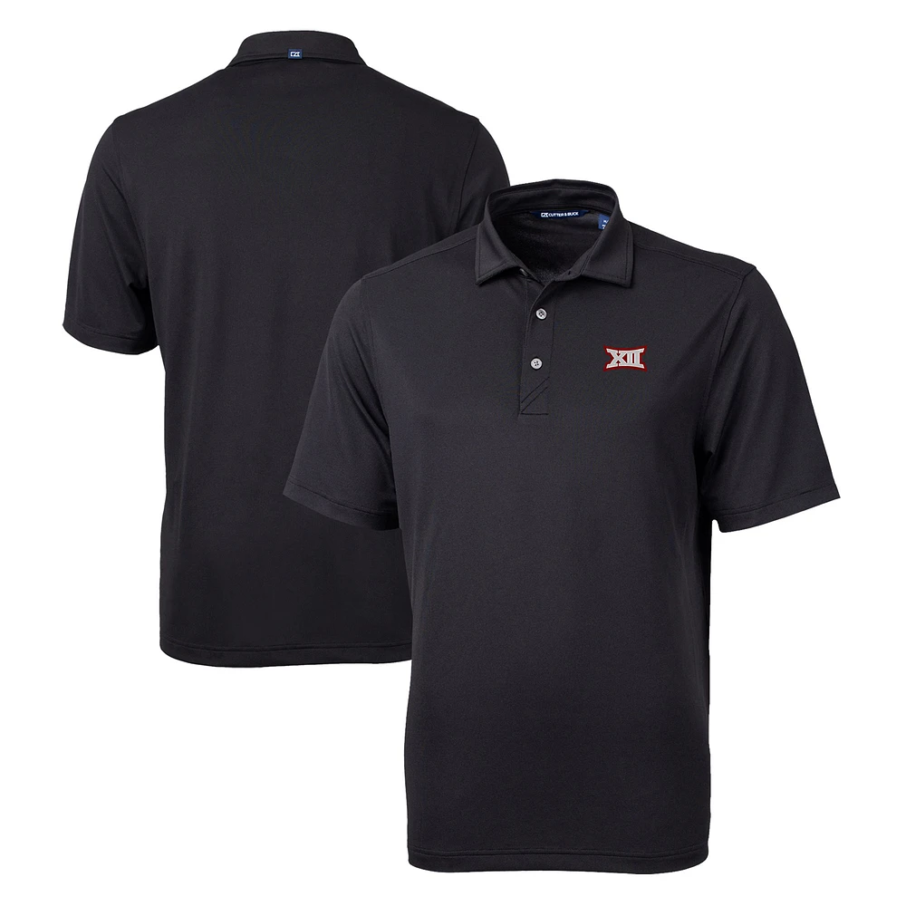 Men's Cutter & Buck Black Big 12 Gear Virtue Eco Pique Recycled Polo
