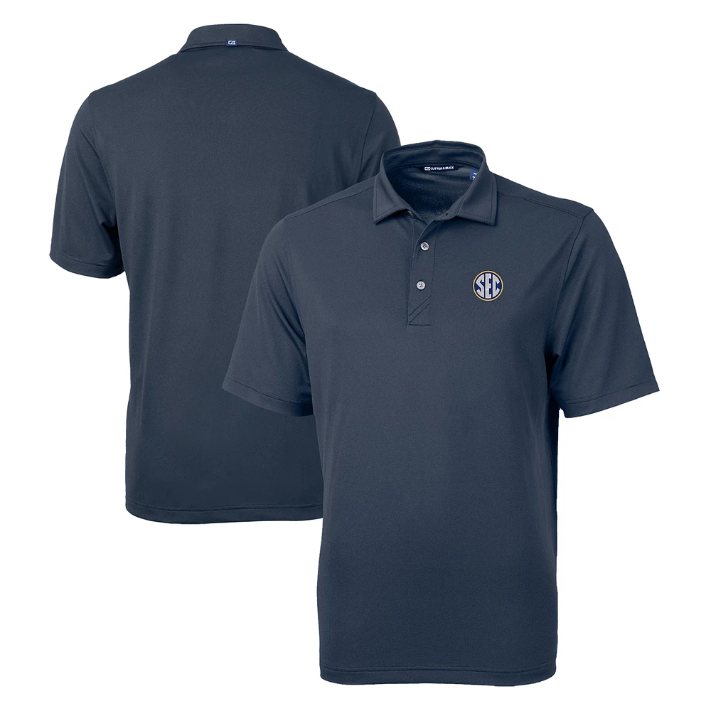 Men's Cutter & Buck Navy SEC Gear Virtue Eco Pique Recycled Polo