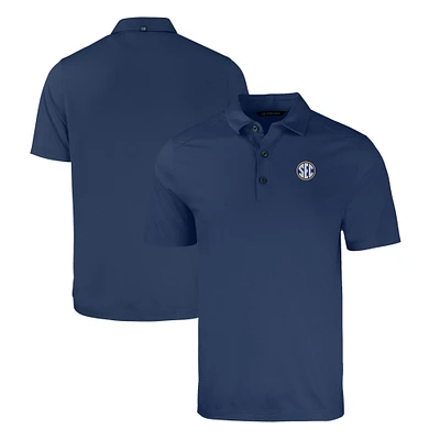 Men's Cutter & Buck Heather Navy SEC Gear Forge Eco Stretch Recycled Polo