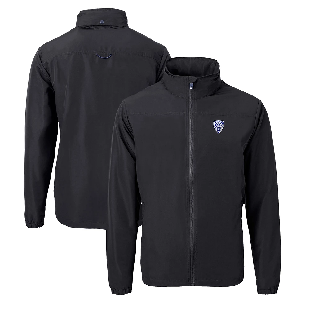 Men's Cutter & Buck Black Pac-12 Gear Charter Eco Recycled Full-Zip Jacket