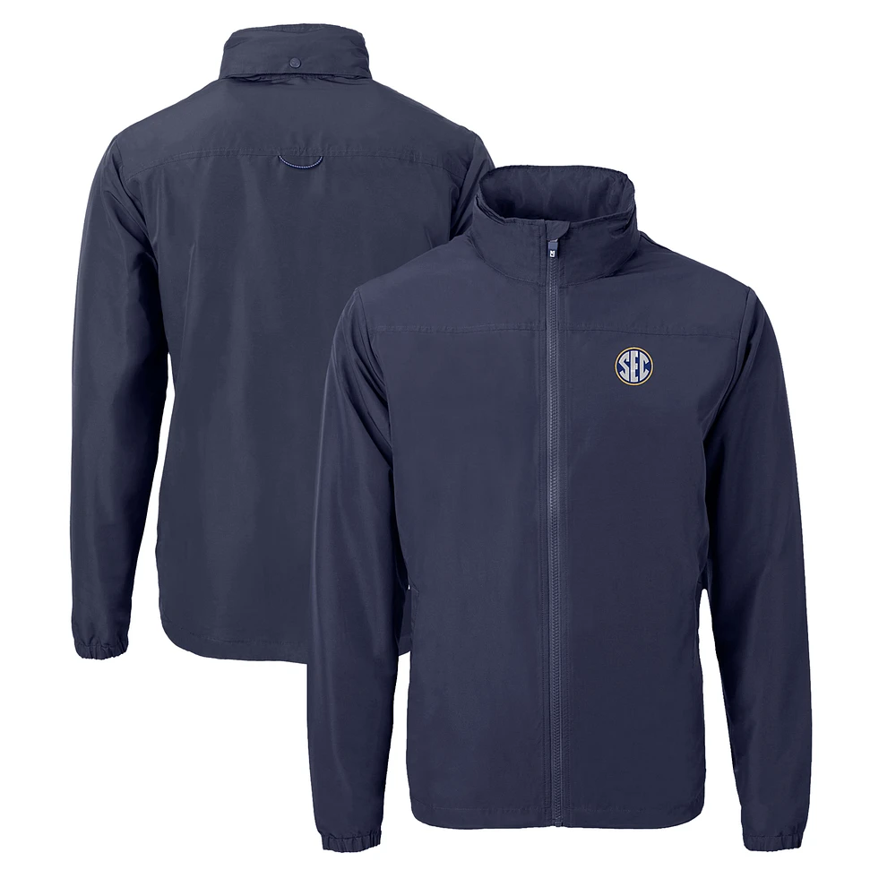 Men's Cutter & Buck Navy SEC Gear Charter Eco Recycled Full-Zip Jacket