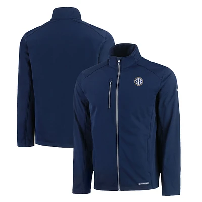 Men's Cutter & Buck Navy SEC Gear Evoke Eco Softshell Recycled Full-Zip Jacket
