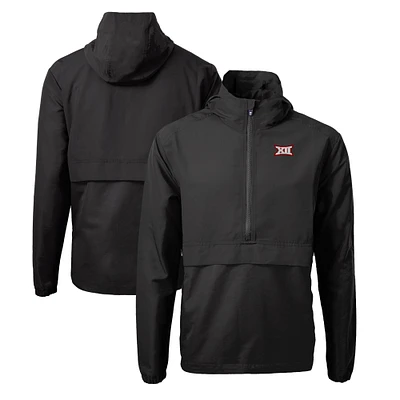 Men's Cutter & Buck Black Big 12 Gear Charter Eco Recycled Anorak Half-Zip Jacket