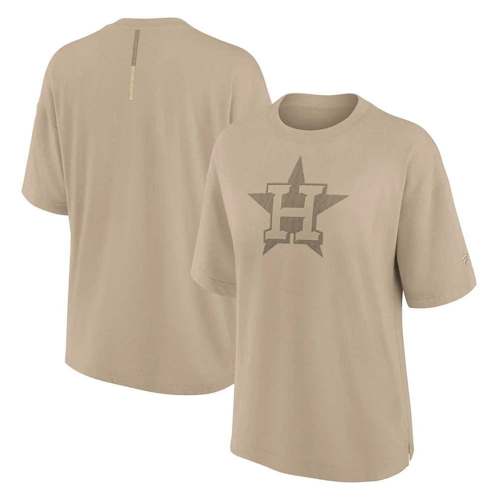 Women's Fanatics Khaki Houston Astros Oversized Elements T-Shirt