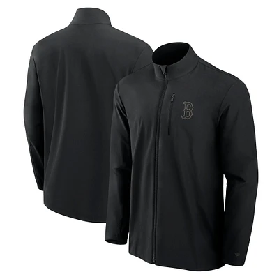 Men's Fanatics Black Boston Red Sox Front Office Micro Tonal Full-Zip Jacket
