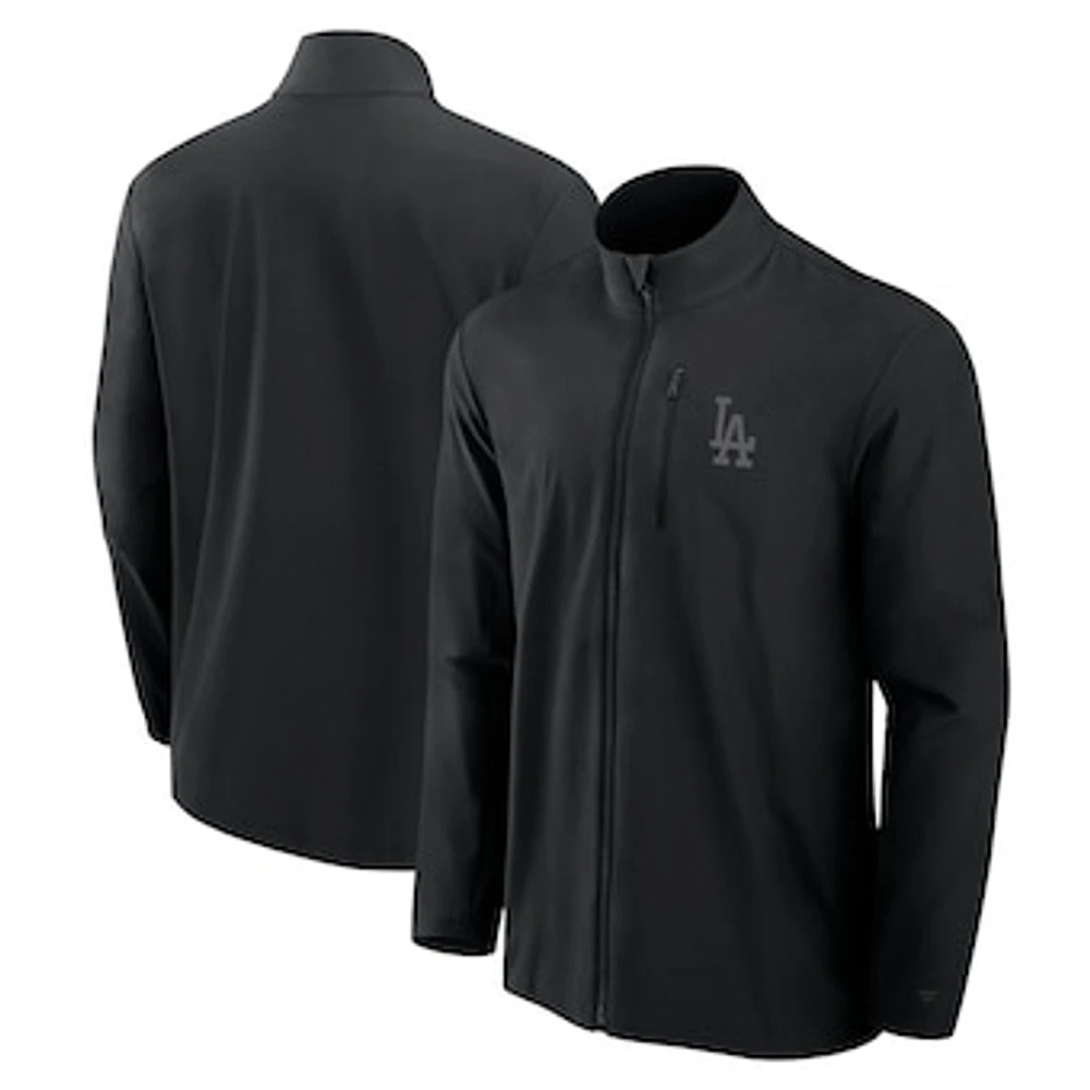 Men's Fanatics Black Los Angeles Dodgers Front Office Micro Tonal Full-Zip Jacket