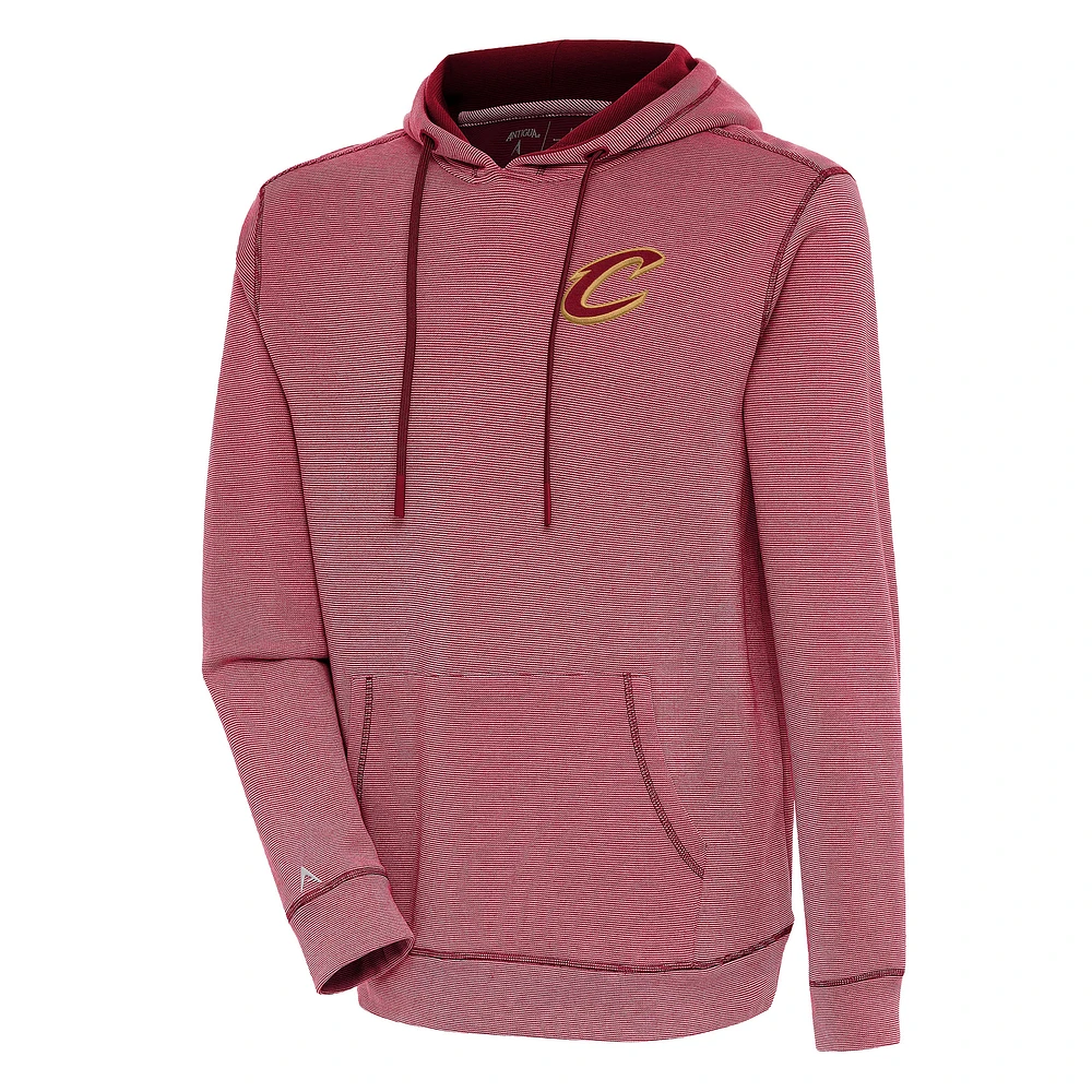 Men's Antigua Burgundy Cleveland Cavaliers Axe Bunker Tri-Blend Pullover Hoodie