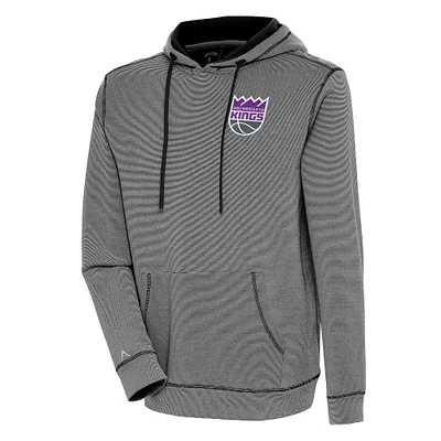 Men's Antigua Black Sacramento Kings Axe Bunker Tri-Blend Pullover Hoodie